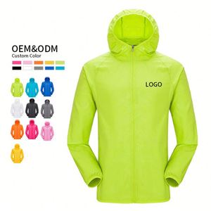 <b>Summer</b> Custom Solid Hooded <b>Jacket</b> <b>Men</b> and Women Sun protection <b>Lightweight</b> Polyester Foldable Trench Coat <b>Jacket</b> <b>Men</b> - Product Image 4