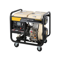 Générateur diesel portable à châssis ouvert 6KW DG7500E, démarrage électrique, monophasé, refroidissement par air, ATS 50/60Hz, groupe électrogène diesel OEM