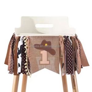 Bannière de chaise haute Cowgirl One, thème <span class=keywords><strong>ferme</strong></span> western rose pour fille, pour premier <span class=keywords><strong>anniversaire</strong></span>, toile de fond photo pour Smash Cake - Product Image 3