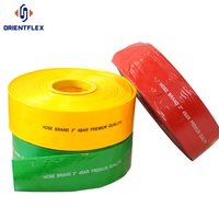 Tuyau d'arrosage plat agricole de 2 pouces, 3 pouces, 50 mm, 110 mm, disponible en orange, jaune et bleu pour une identification facile
