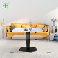 Table basse moderne à hauteur réglable pneumatique avec ressort à gaz, structure métallique, pour salon et salle à manger, DIHAO, garantie 2 ans