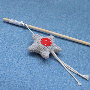 <b>Plush</b> <b>Cat</b> Teaser Mouse Toy With Bell And Wooden Stick Boredom Buster For <b>Cats</b> - Product Image 4
