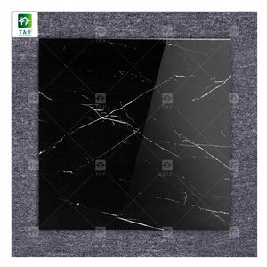 <span class=keywords><strong>Artemis</strong></span> Tuile De Marbre Noir Avec Des Veines Blanches 16X16 Villa Porcelaine Émaillée Polie En Céramique BlackVein Carrelage - Product Image 2