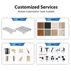 Дешевый современный высокий деревянный каркас кровати для спальни с деревянным каркасом размера «King-<span class=keywords><strong>Queen</strong></span>» на металлической платформе, набор стальных каркаса для кровати - Product Image 5