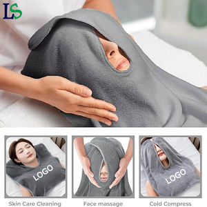 <span class=keywords><strong>Masque</strong></span> facial d'esthéticienne de Logo personnalisé professionnel enlevant le visage enveloppement Salon de beauté microfibre soins de la peau serviettes de Spa fendues en forme de U - Product Image 2