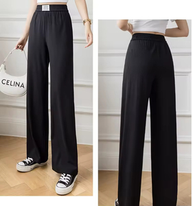 Autumn Casual High Waist Wide Leg <strong>Pants</strong> for Women Elastic One Size Simple Temperament Loose Fit for Office High Street Style - Product Image 5