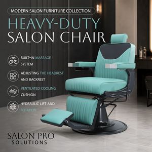 Sillón de Barbería Eléctrico de Lujo, Reclinable y con Inclinación Ajustable, con Reposapiés, Mueble Profesional para Peluquería - Product Image 1