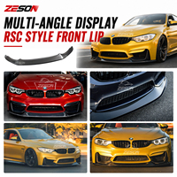 Splitter Bibir Depan Serat Karbon Asli Gaya RSC untuk BMW M3 M4 F80 F82 2014-2018 Spoiler Bumper M Performance Retrofit