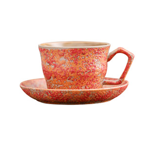 Factory Wholesale Glittering Bamboo Joint Coffee Cup & Saucer Set - Ceramic Cups for Afternoon Tea - Product Image 4