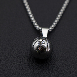 Stainless Steel <b>Basketball</b> Pendant Necklace Men's Fashion Jewelry <b>Gift</b> Sport Theme Chain Accessory Sp925 - Product Image 4