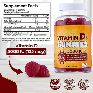 Gomitas de Vitamina D3 Vitamatic de Marca Privada OEM ODM Sin Azúcar, Apoyo Óptimo para la Salud Inmunológica y Energía para Adultos - Product Image 2