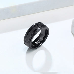 Hochwertiger 8mm Breiter IP-Schwarz Beschichteter Matt-Finish Unisex Wolfram Penisring Herrenschmuck - Product Image 4