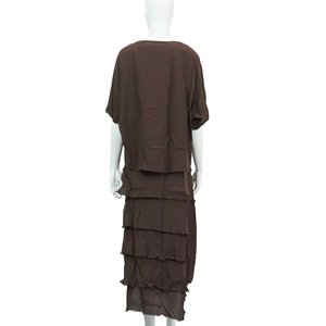 Gaun Midi Empire A-LINE elegan untuk wanita, gaun liburan kasual bersirkulasi desain lipit musim semi musim panas modis - Product Image 4