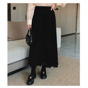Jupe décontractée pour femme en laine et cachemire tricotée sur mesure, style vintage, grandes tailles, nouvelle collection hiver automne, personnalisable (OEM & ODM) - Product Image 4