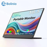 Écran portable 18,5 pouces 100 Hz FHD IPS à bords ultra-fins pour jeux, compatible ordinateur portable et PC, avec support pliable intégré