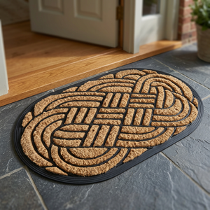 High Quality Coir Rubber Non <b>Brush</b> Rectangle Traditional Design Nature Theme Decorative Entrance Mat Durable Slip Resistant - Product Image 3