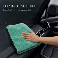 Serviette de séchage pour voiture en microfibre pelucheuse 1200 GSM, super absorbante, en polaire corail, sans bords, chiffon de lavage pour detailing automobile, sans peluches