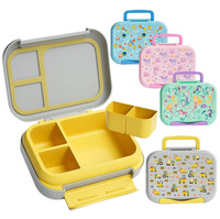 1200ml Draagbare BPA-vrije, voedselveilige kinderlunchbox met lekvrije 3-delige compartimenten voor school, picknick & reizen