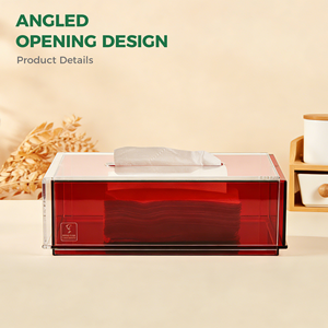 Akrilik Mendil Kutusu, Çok Renkli Akrilik Mendil Dağıtıcısı Tezgah Üstü Dikdörtgen Peçete Saklama Kutusu - Product Image 3