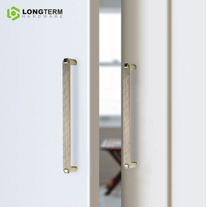 Perlengkapan Furnitur Gagang dan Kenop Lemari Dapur Logam, Gagang Tarik Lemari Kuningan Bertekstur Knurled - Product Image 6
