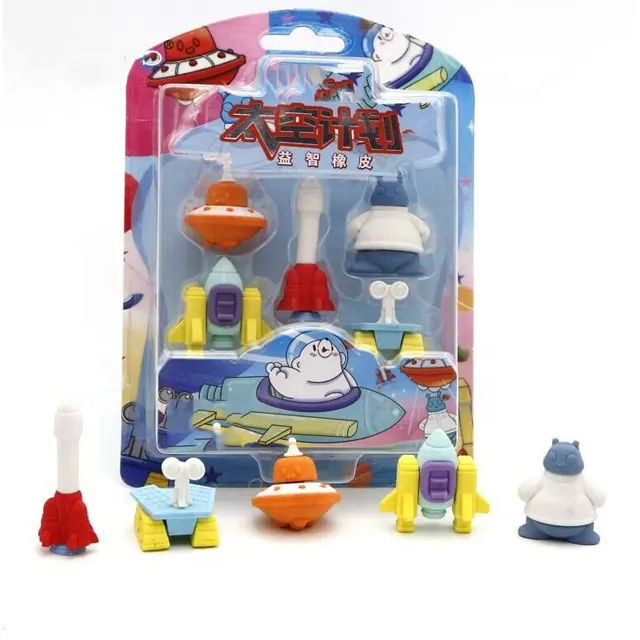 3D मिनी बाहरी अंतरिक्ष पहेली Erasers प्यारा इमारत ब्लॉकों अलग ले रबड़ शैक्षिक खिलौने बच्चों के लिए पार्टी एहसान आपूर्ति