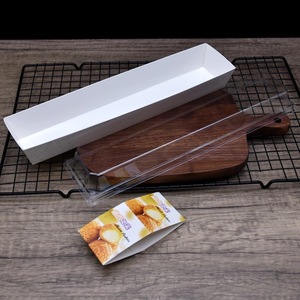 Boîte à pain en forme de rectangle pour crème brûlée, 300g, carton blanc avec doublure en plastique, emballage alimentaire - Product Image 1
