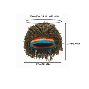 Jamaican Kufi tejido divertido fiesta hombres <span class=keywords><strong>Cos</strong></span> Rasta tejido Beanie boina ganchillo rastas peluca sombrero gorra - Product Image 6