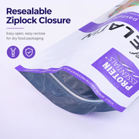 Pochette personnalisée en PE pour compléments alimentaires pour bébés, poudre, fermeture éclair étanche, emballage de qualité alimentaire