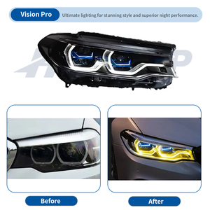 Fari HETOP G30 2018-2020 <span class=keywords><strong>Serie</strong></span> 5, Upgrade Bicolore Pre-Lci, LED DRL Modificati Stile Ikon, Plug and Play per <span class=keywords><strong>BMW</strong></span> - Product Image 2