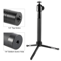 Barra de Extensión de Aleación de Aluminio, Palo Selfie Ajustable con Rosca de 1/4\", Mini Portátil, Capacidad de Carga de 1.5 kg para Gimbal