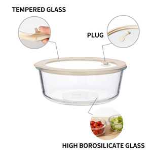 Lonchera Apilable de Vidrio Borosilicato de Alta Calidad, Libre de BPA, Apta para <span class=keywords><strong>Microondas</strong></span>, a Prueba de Fugas, con Compartimentos - Product Image 4