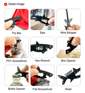 Llavero Multifunción Personalizado con Logotipo Rápido, Herramienta EDC 13 en 1 de Acero Inoxidable, Estilo Tiburón y Pez, Abrebotellas y Llavero - Product Image 3