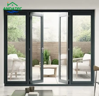 Porte battante en aluminium à double vitrage, isolante, coupe-vent et étanche, robuste, prix de gros usine, pour hall commercial