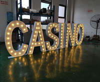 Letrero Personalizado con Letras de Bombilla Vintage, Letras Metálicas 3D, Letras Iluminadas LED para Exteriores, Letrero con Logotipo Comercial