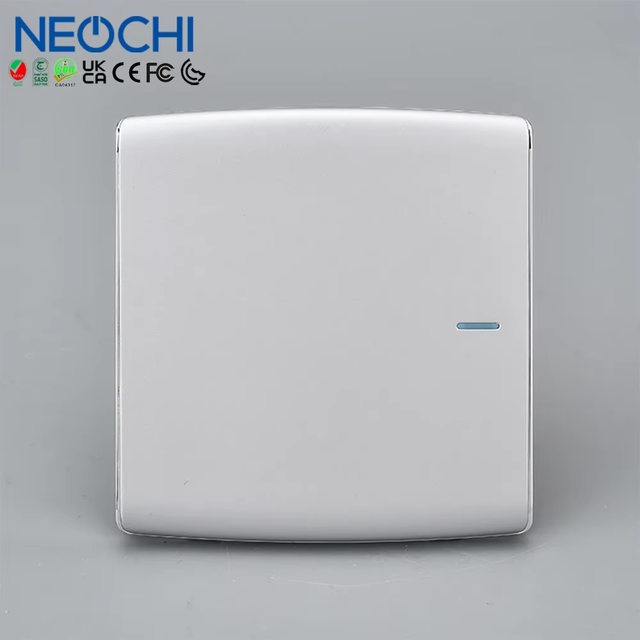New Design Electric Power Safe Fireproof 13A Big Push Button Wall Light Switch with Led Neon