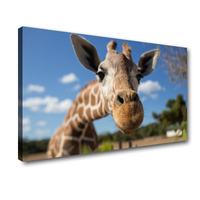 Pintura em tela com imagem girafa, arte de parede africana para decoração de sala de estar