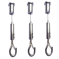 Kit de suspension de pince de câble métallique en fer réglable pour lampe à panneau