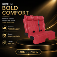 Siège arrière pliable en cuir rouge modifié pour Jeep Wrangler Rubicon, camping-car, fourgonnette, lit de camping-car