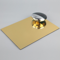 Panel compuesto de aluminio para revestimiento de pared Exterior, revestimiento de espejo a prueba de fuego, oro y plata, Alucobond Acm/Acm