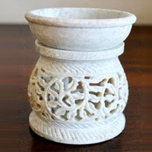 Brûleur d'huile aromatique PK en pierre ollaire indienne, lampes aromatiques faites à la main pour la décoration de la maison - Product Image 1