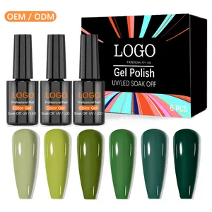 Großhandel gel polnisch avocado-Benutzer definiertes Logo Mini Gel Nagellack 10ml Avocado 6 Farbe Nail Art Vernis Semi permanentes UV-Gel einweichen
