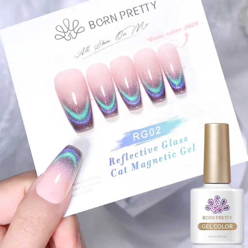 BORN PRETTY Verre réfléchissant populaire Cat Eye Magnetic Esmaltes En Gel UV Nails Cateye Gel Polish avec votre propre logo