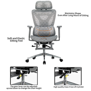 Sedia da <span class=keywords><strong>Ufficio</strong></span> Direzionale di Lusso, Girevole Contemporanea in Rete Nera con Schienale Alto, Poggiatesta 4D Regolabile, Braccioli 3D, Supporto Lombare e Funzione Riposo - Product Image 5