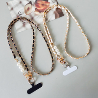Chaîne de téléphone portable longue en cuir réglable de luxe avec lanière bandoulière, étui anti-perte pour femme, accessoires de décoration