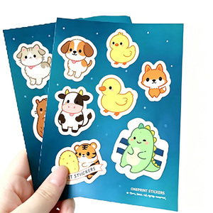 Autocollants mignons de dessins animés personnalisés de haute qualité fabriqués <span class=keywords><strong>en</strong></span> usine, autocollants <span class=keywords><strong>en</strong></span> vinyle personnalisés pour le scrapbooking, le journal et les loisirs créatifs pour enfants - Product Image 1