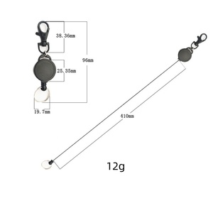 Porte-clés rétractable, porte-badge rétractable avec clip, porte-badge d'identification avec fil d'acier, anti-perte, anti-vol, cordon porte-clés - Product Image 6