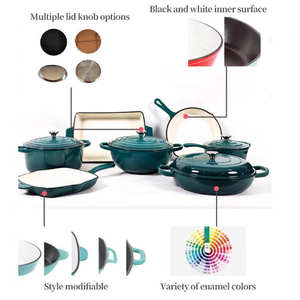 Ensemble de casseroles <span class=keywords><strong>en</strong></span> émail multicolores <span class=keywords><strong>en</strong></span> gros, ensemble de 11 pièces <span class=keywords><strong>en</strong></span> <span class=keywords><strong>fonte</strong></span>, batterie de cuisine à induction, <span class=keywords><strong>cocotte</strong></span> <span class=keywords><strong>en</strong></span> <span class=keywords><strong>fonte</strong></span> - Product Image 5