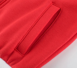 卸売 キッズ シェニール刺繍ロゴ入り ベースボールジャケット 男の子と女の子向け 100% コットン ツートンカラー スウェットジャケット - Product Image 4