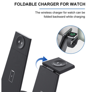Cargador Inalámbrico <span class=keywords><strong>3</strong></span> en 1 Plegable de Carga Rápida de 15W, Soporte para Teléfono Móvil para iPhone 14 <span class=keywords><strong>13</strong></span> 12 - Product Image 4