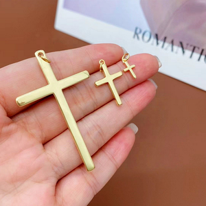CH-LAP1122 Phổ Biến Bạc Mạ Chữ Thập Hình Charms Nhỏ Mạ Vàng Đồng Chữ Thập Mặt Dây Chuyền Thời Trang Đồ Trang Sức Bán Buôn - Product Image 2